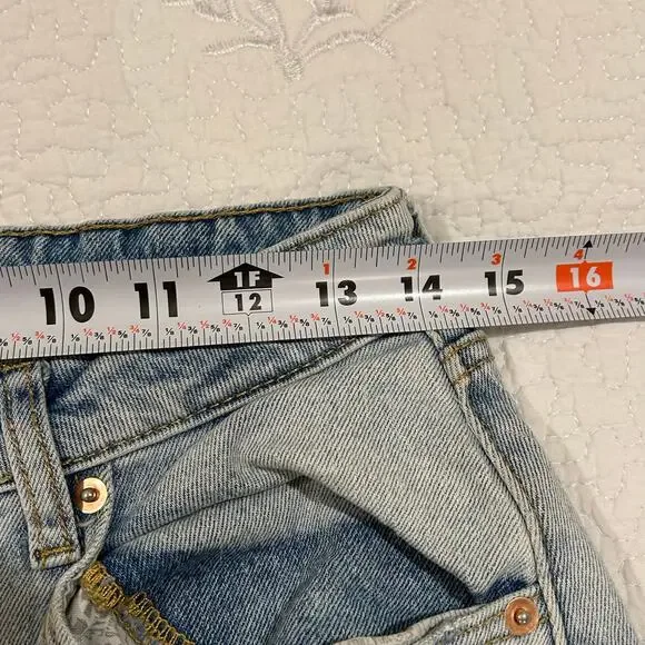 Baggy Jeans Women 8/29R Stone Wash Denim High Rise Distressed Streetwear - Picture 9 of 14